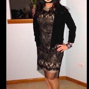 Cocktail black and cream dress